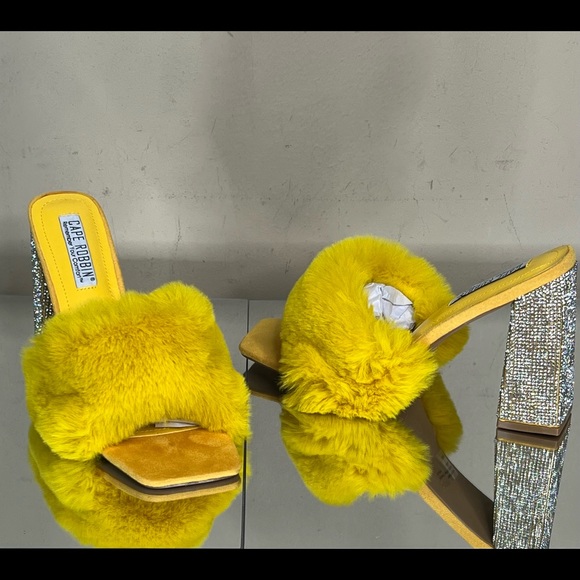Cape Robbin Shoes - Cape Robbin Softy Mustard Rhinestone Mule Heel
